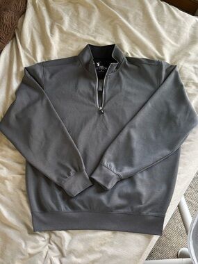 F&G Tech Men's Quarter-Zip Pullover Sweater - Gray